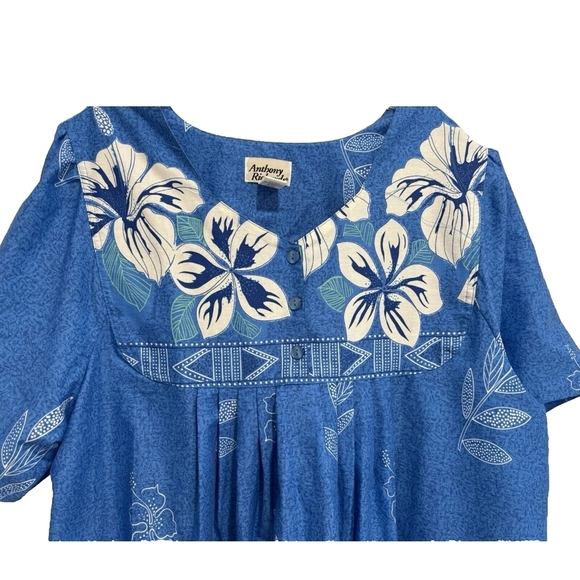 Anthony Richards Blue and White Floral Pajama Dress - Picture 4 of 6